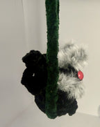 Crocheted Swinging Mothman - Rearview Mirror Decor - 4 inch - Handmade