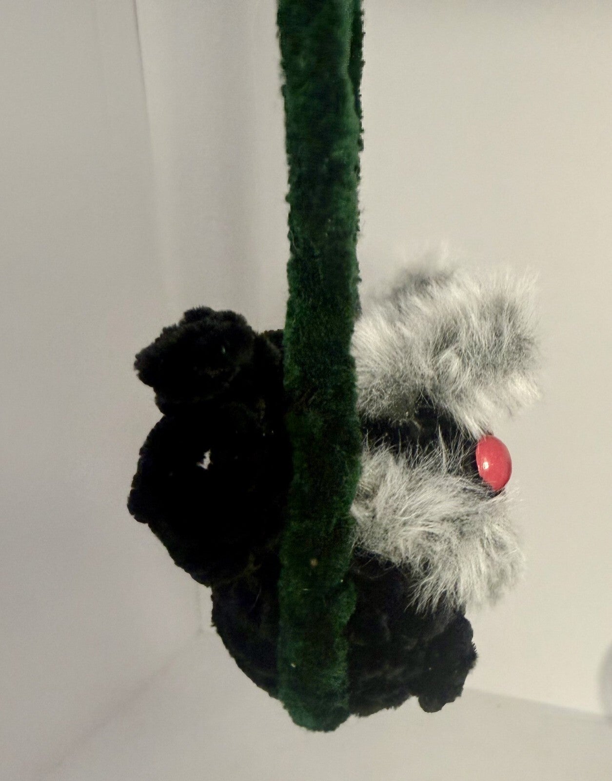 Crocheted Swinging Mothman - Rearview Mirror Decor - 4 inch - Handmade