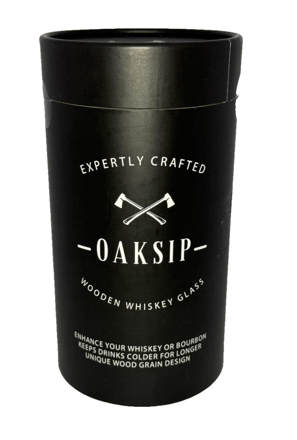 Oaksip Charred Wooden Bourbon Drinking Glass Bourbon Gifts for Men- 2 Cups