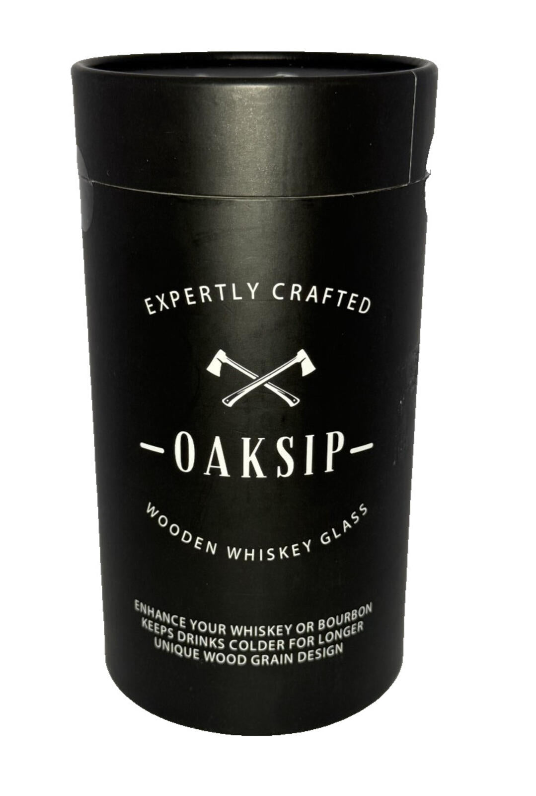 Oaksip Charred Wooden Bourbon Drinking Glass Bourbon Gifts for Men- 2 Cups