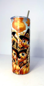 20 oz Pilgrim Turkey Stainless Steel Tumbler with Lid, Straw