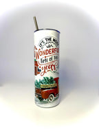 20 oz Wonderful Time of Year Stainless Steel Tumbler with Lid, Straw