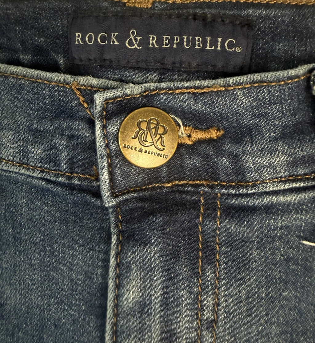 Rock And Republic Jeans Womens Size 10 With Cuffed Zipper Ankle