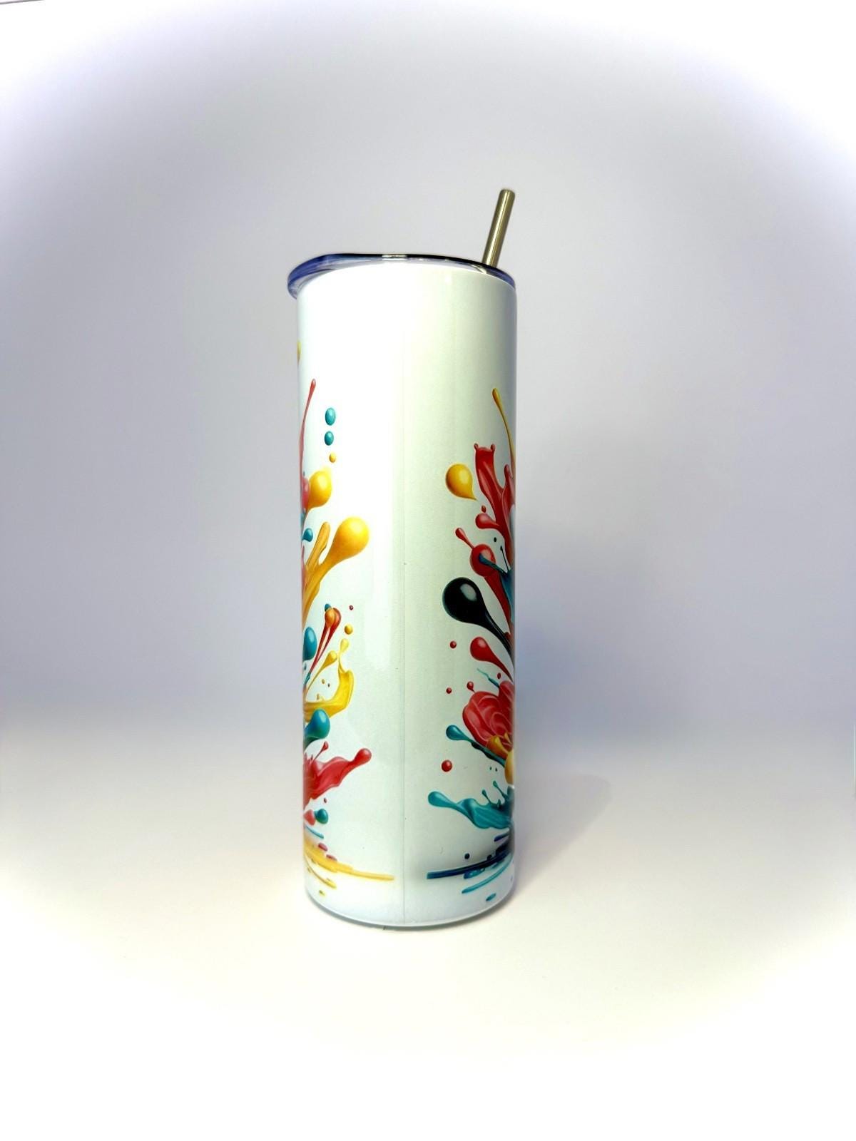 20 oz Color Splash Bowling Stainless Steel Tumbler with Lid, Straw