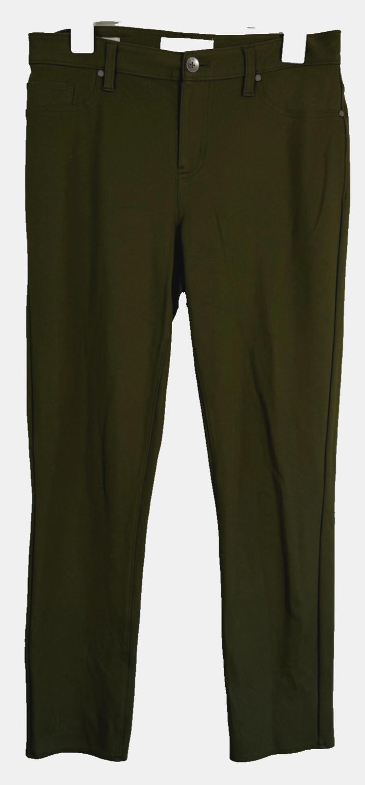 Calvin Klein Womens Pants 10 Green Straight Pant Leggings Zip Viscose