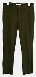 Calvin Klein Womens Pants 10 Green Straight Pant Leggings Zip Viscose