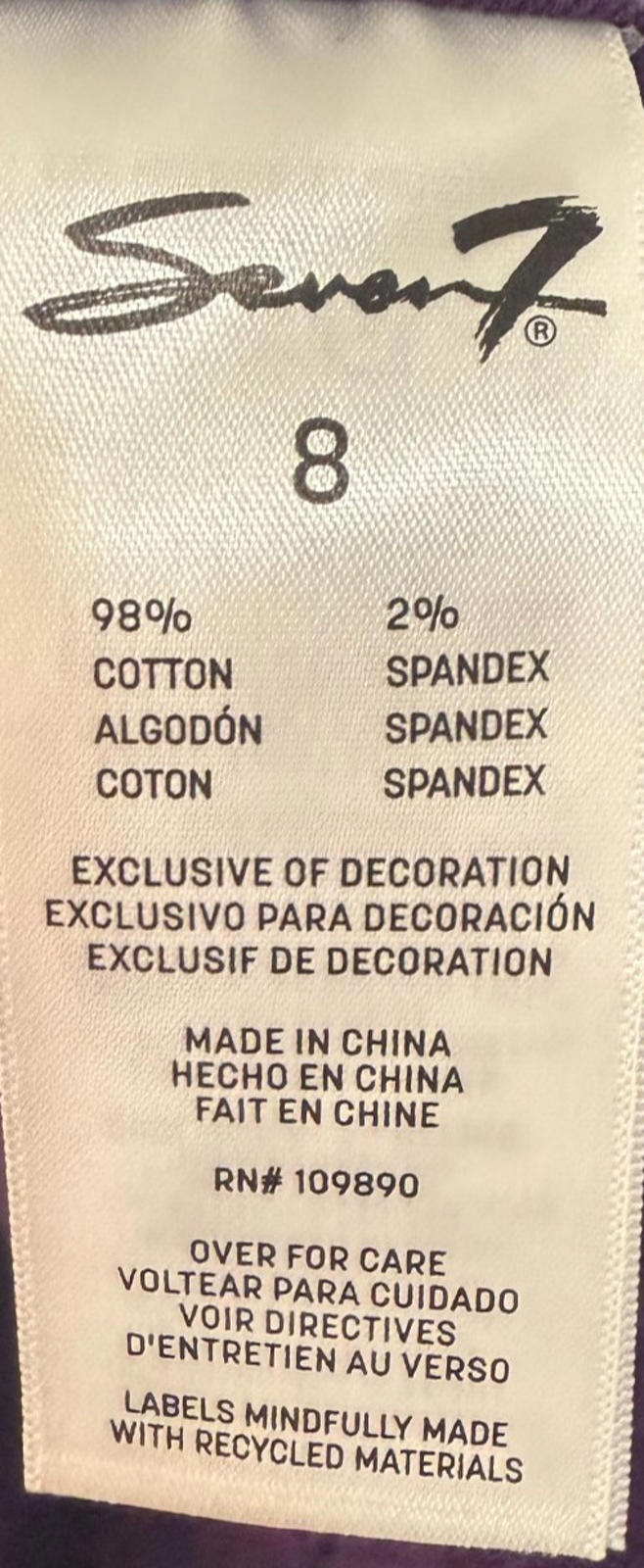 *NWT* Seven 7 “STARLETTE SKINNY”  Womens Jeans Sz 8 Signature Stitch Pockets