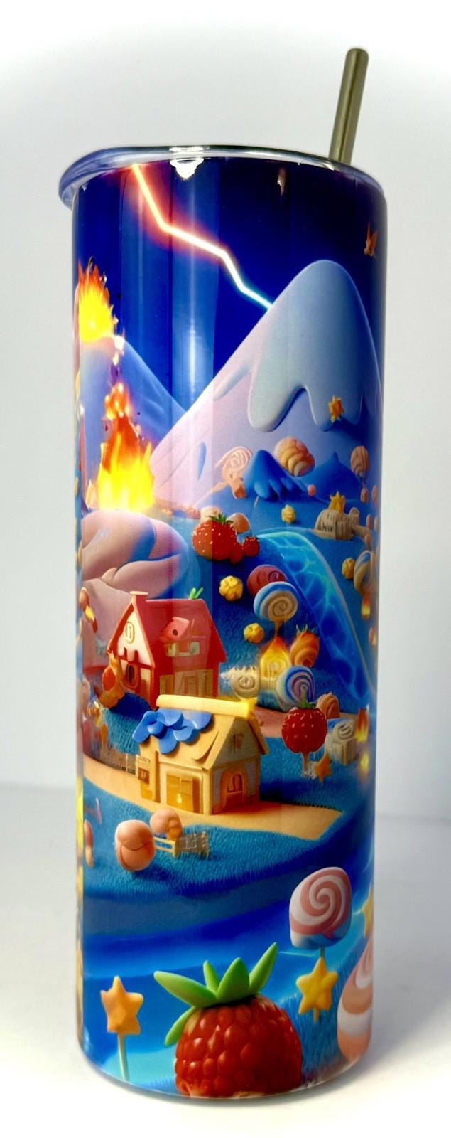 20 oz Charmander Stainless Steel Tumbler with Lid, Straw ~ Pokemon