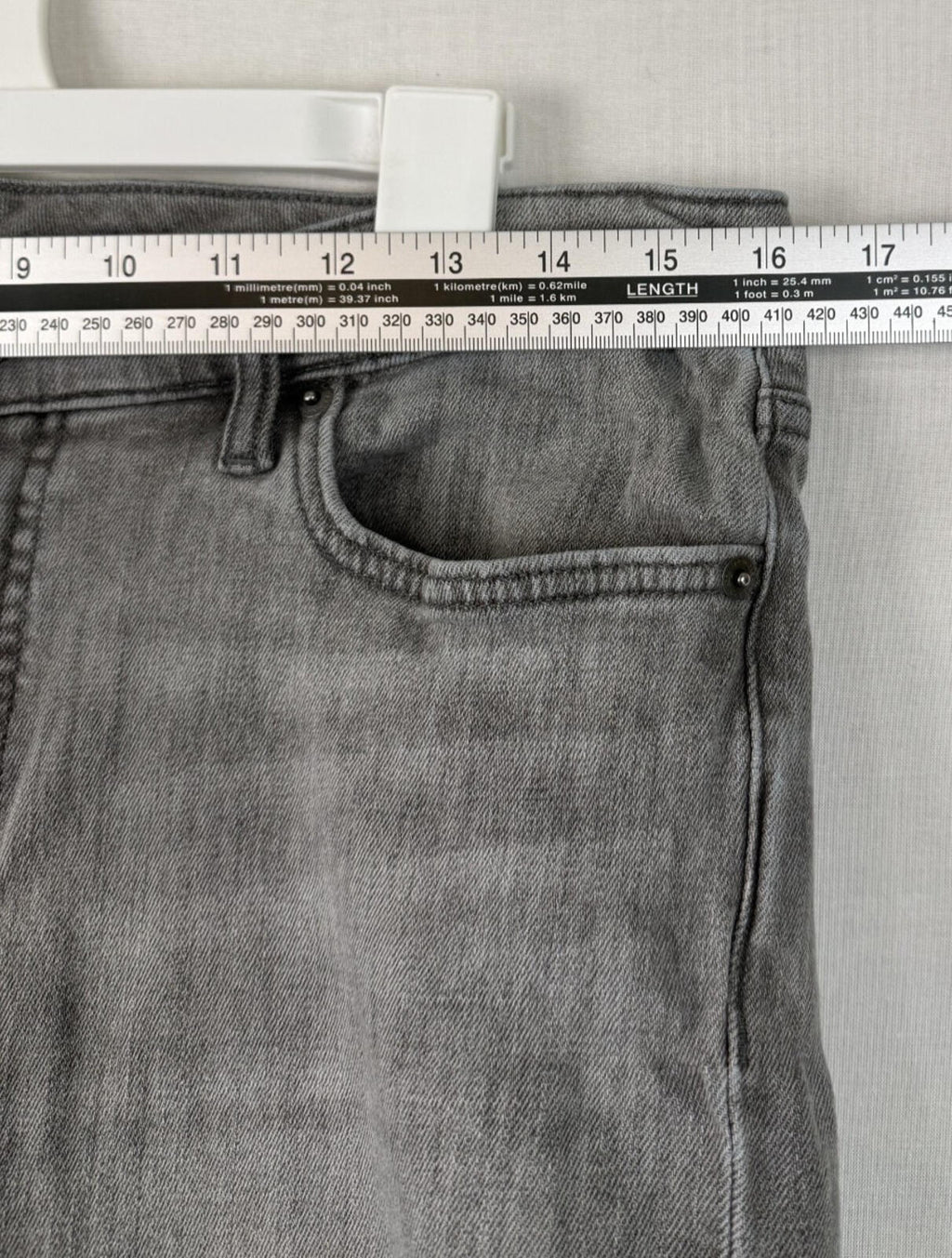 Lauren Ralph Lauren Womens Jeans Size 12 Short Gray Denim Straight Leg High Rise