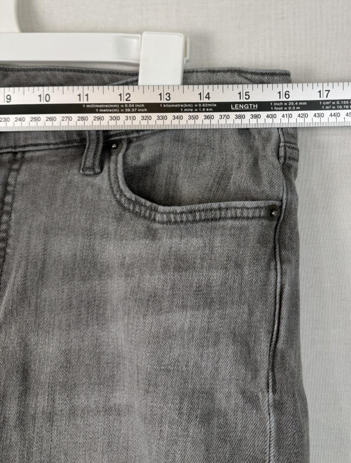 Lauren Ralph Lauren Womens Jeans Size 12 Short Gray Denim Straight Leg High Rise