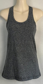Lululemon Cool Racerback Tank Top Womens Sz 4 Black White Activewear Workout