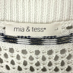 Mia and Tess Womens Cardigan Size L White and Blue
