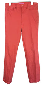 Lilly Pulitzer Womens Jeans Sz 10 Coral Pink Straight Cotton Stretch Skinny
