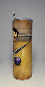 20 oz Betty Boop Bowling Stainless Steel Tumbler with Lid, Straw