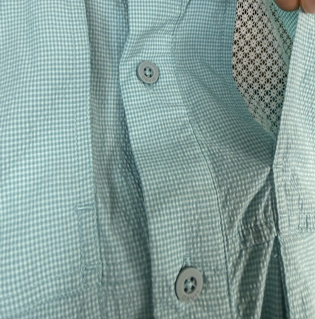 Orvis Open Air Caster Ventilated Long Sleeve Fishing Shirt Mens Size Medium Blue