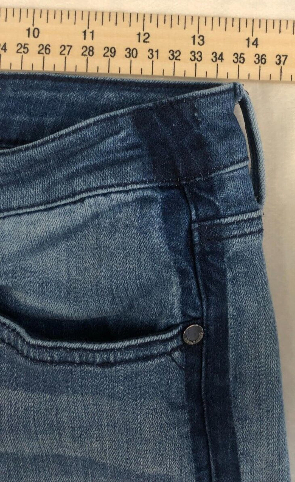 Seven7 Womens Size 4 Medium Wash Mid Rise Skinny Jeans / darker blue side stripe