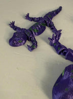 Flexi Salamander Mom and Baby - Glow in the Dark Eyes - 3D Printed PLA