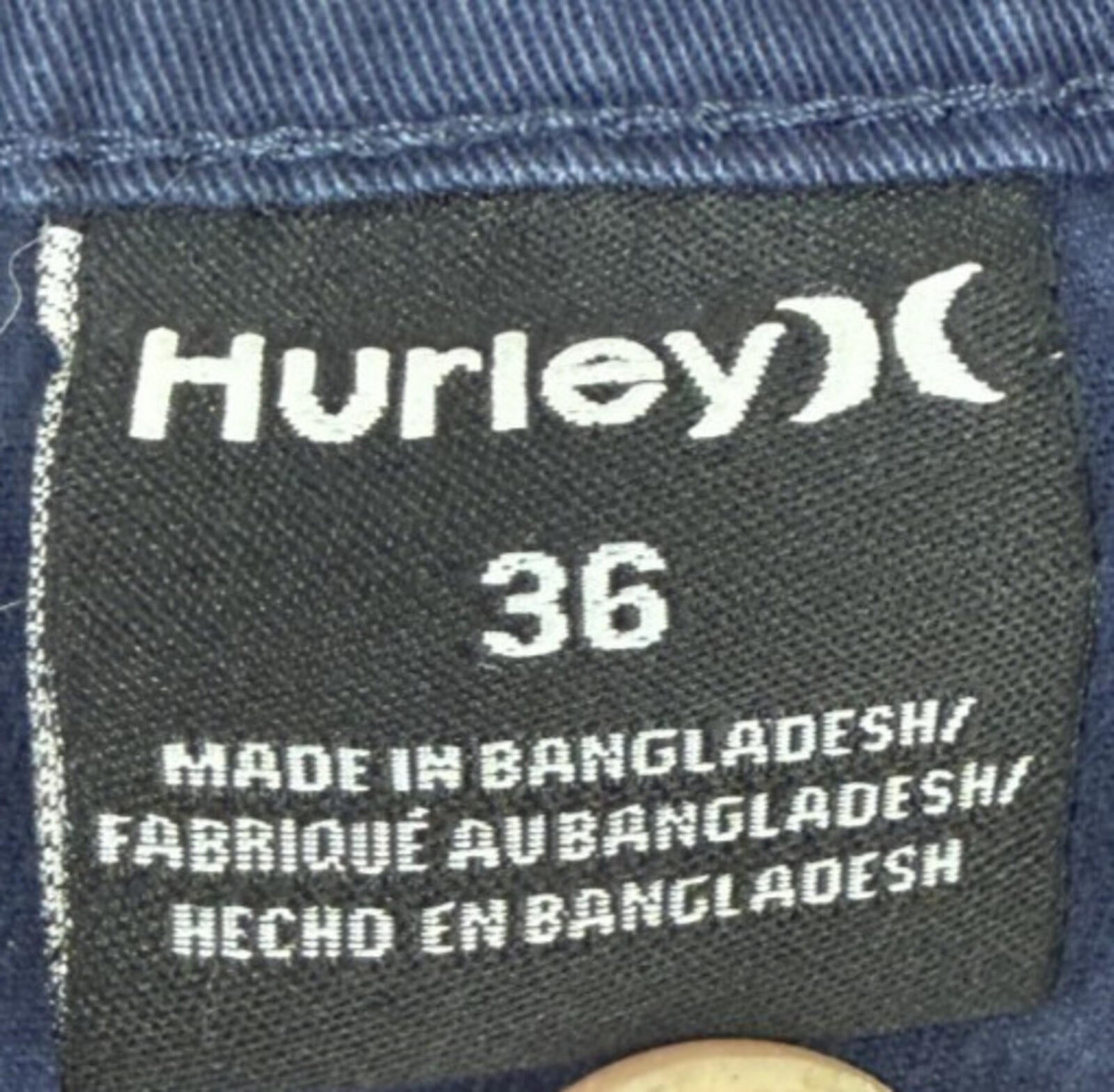 Hurley 9” Cargo Pockets Workwear Shorts Mens 36 Navy Blue Casual Y2K