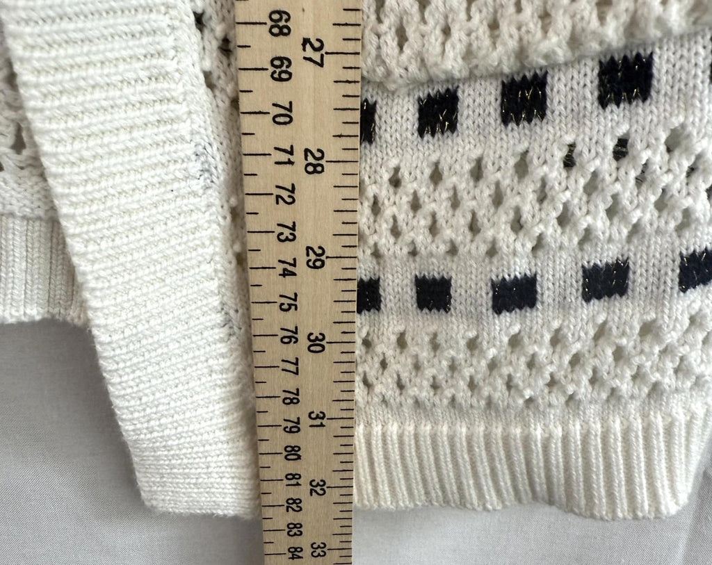 Mia and Tess Womens Cardigan Size L White and Blue