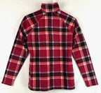 Eddie Bauer Womens Fleece Sz XS 1/4 Zip Pullover NEW Berry Plaid NEW Red/Pink