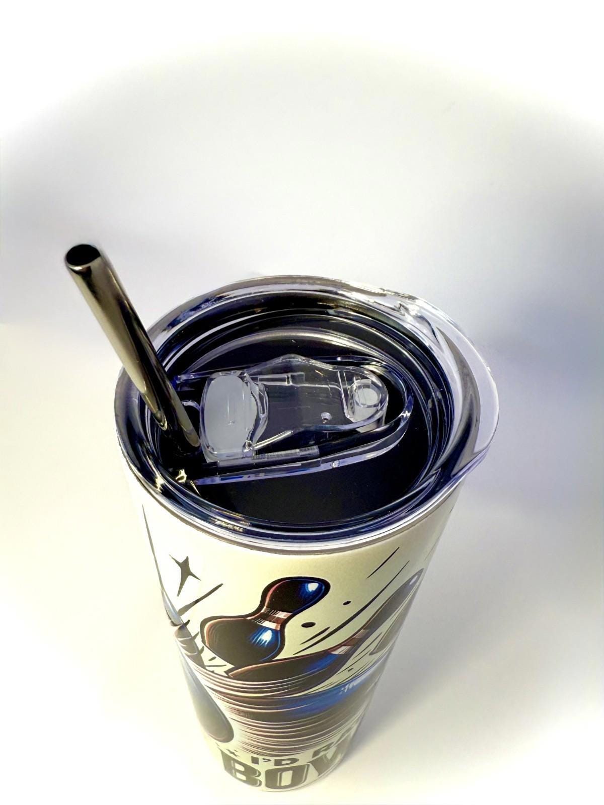 20 oz I'd Rather Be Bowling Stainless Steel Tumbler with Lid, Straw
