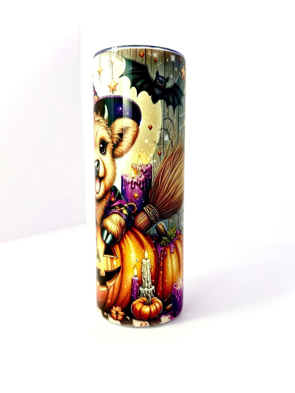 20 oz Witch Cow Stainless Steel Tumbler with Lid, Straw