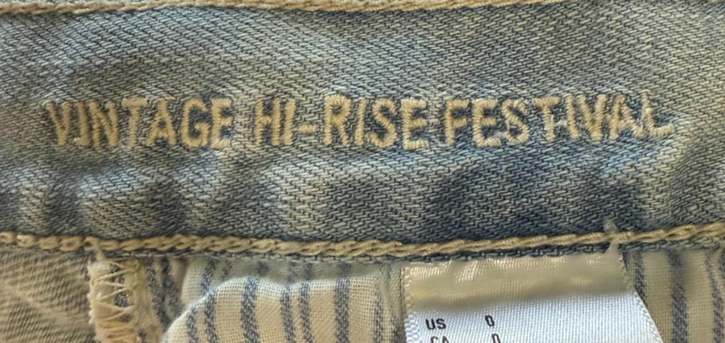 American Eagle Womens Shorts Sz 0 Button Fly Vintage HiRise Festival Distressed