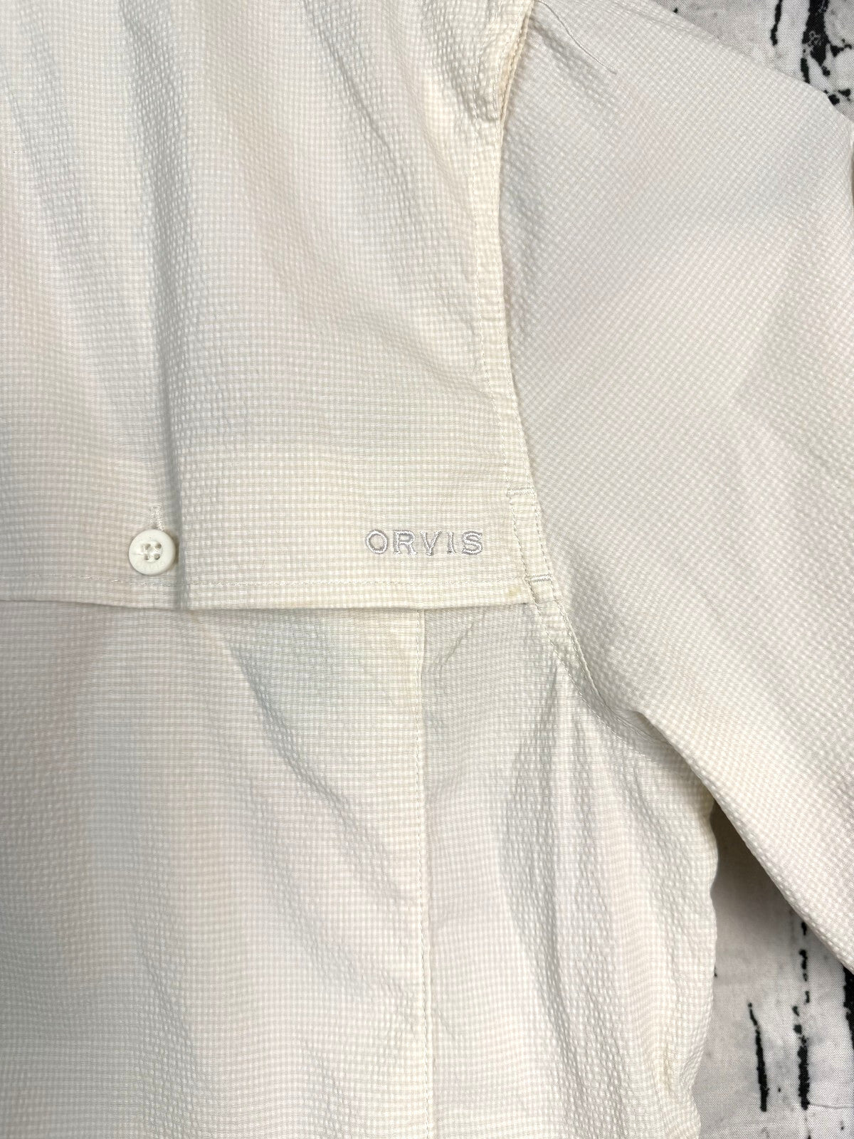 Orvis Open Air Caster Ventilated Short Sleeve Fishing Shirt Mens Sz Medium Cream