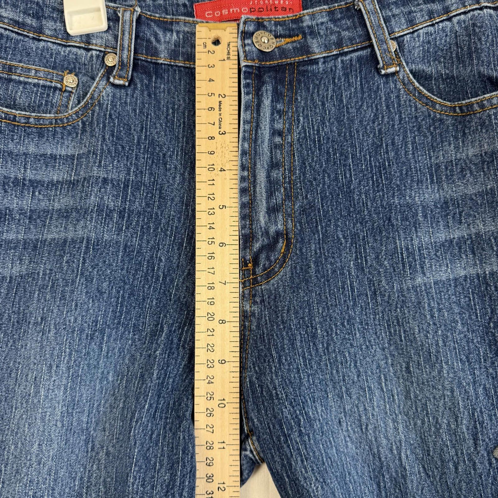 Cosmopolitan Jeanswear Womens Size 12 Bootcut Blue Jeans Embroidery Stretch