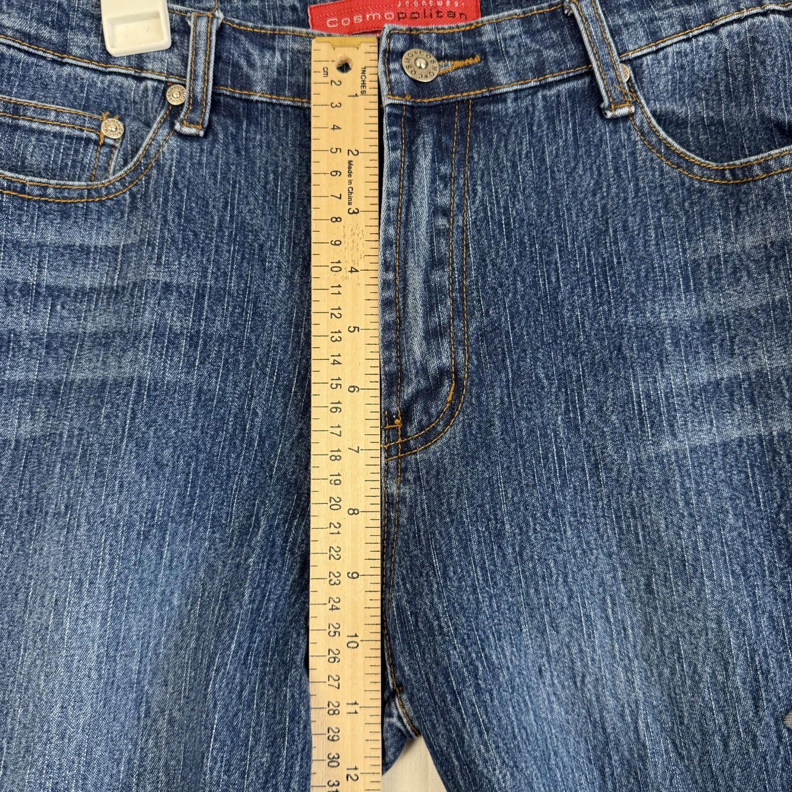 Cosmopolitan Jeanswear Womens Size 12 Bootcut Blue Jeans Embroidery Stretch