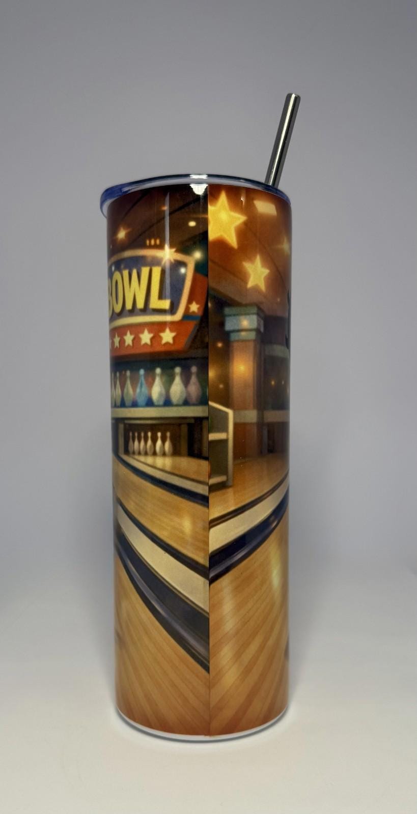 20 oz Bowling Betty Boop Stainless Steel Tumbler with Lid, Straw