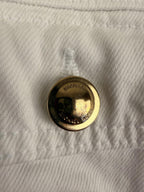 Michael Kors Jacket Womens Sz Large White Cropped Full Zip Denim