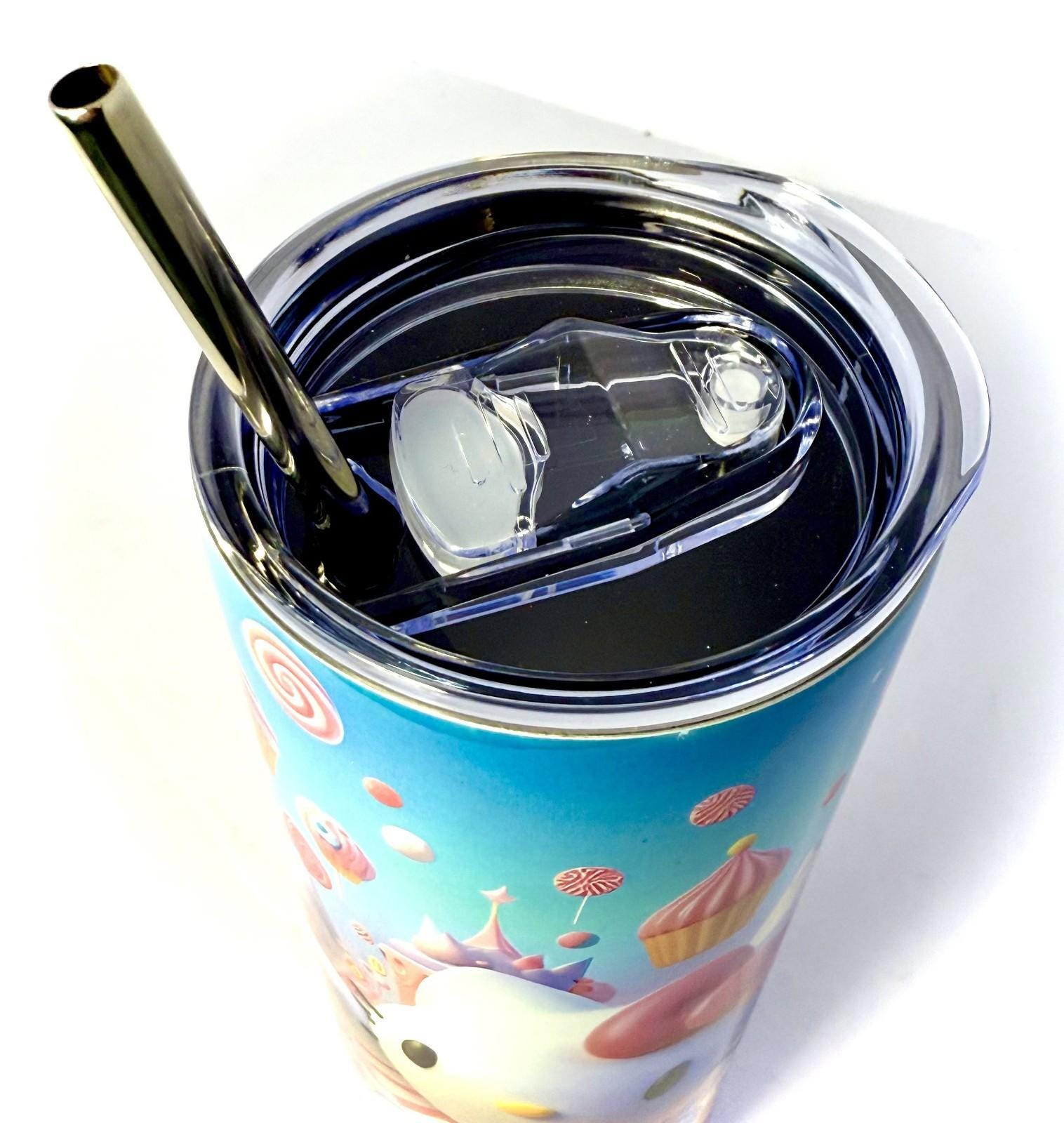 20 oz Hello Kitty Stainless Steel Tumbler with Lid, Straw