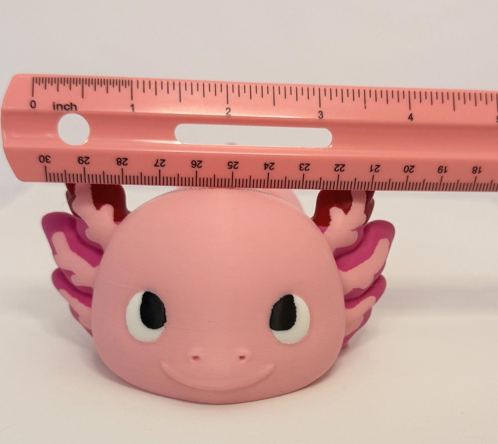 Large 3D Printed Articulated Axolotl – Flexible Toy Figurine - 9 Inch