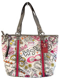 COACH Vintage Y2K Bandana Graffiti Butterfly Shoulder Bag Tote Purse F15712