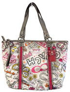 COACH Vintage Y2K Bandana Graffiti Butterfly Shoulder Bag Tote Purse F15712