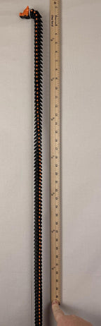 3D Printed LONG Dragon/Snake - PLA - Black and Orange - 5 Feet 4 Inches