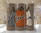 20 oz Fall Mama Stainless Steel Tumbler with Lid, Straw