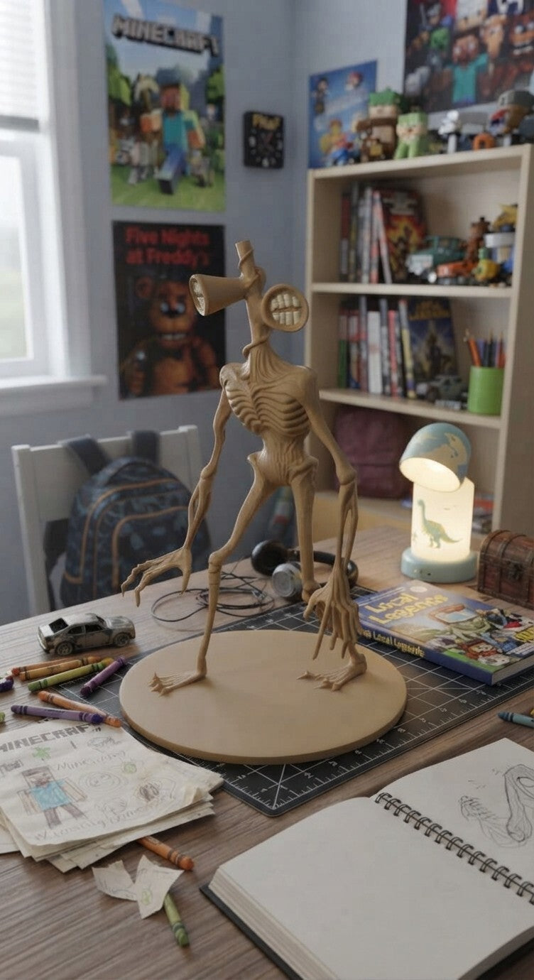 3D Printed Sirenhead Statue - PLA - 9 in - Horror
