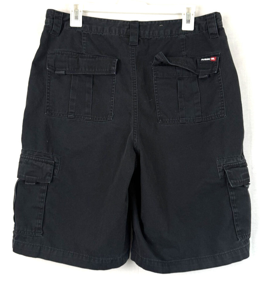 Tony Hawk Mens Size 34 Cargo Shorts Black Cotton Skateboarding Utility