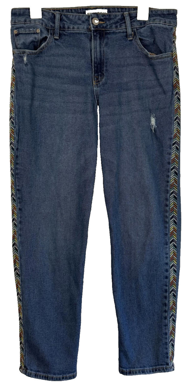 Knox Rose Womens Jeans Size 12 Embroidered Distressed Native Light Wash Stretch