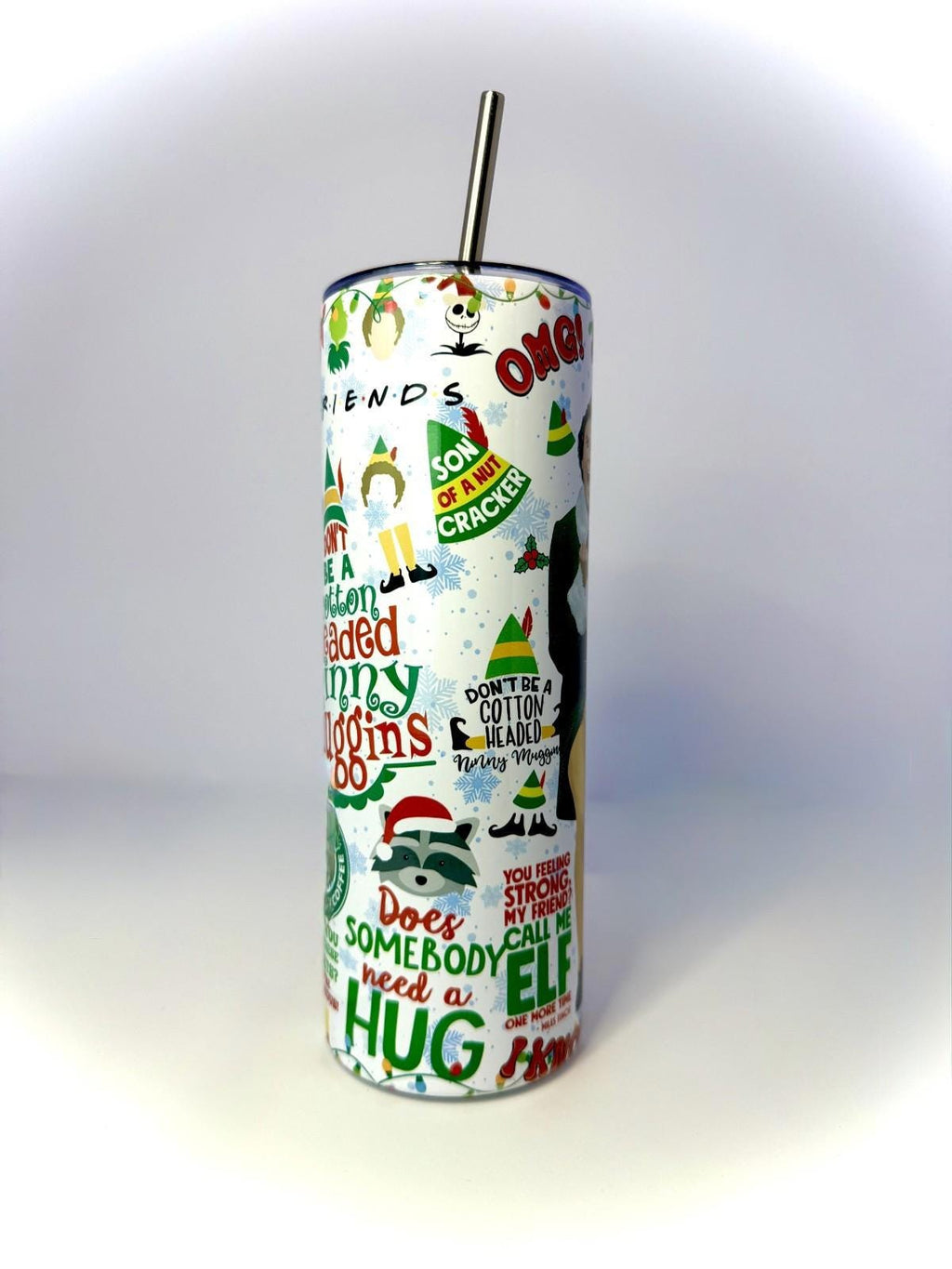 20 oz Elf Stainless Steel Tumbler with Lid, Straw