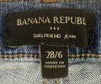 Banana Republic Girlfriend Jeans Womens 28/6 Dark Wash Straight Leg Denim