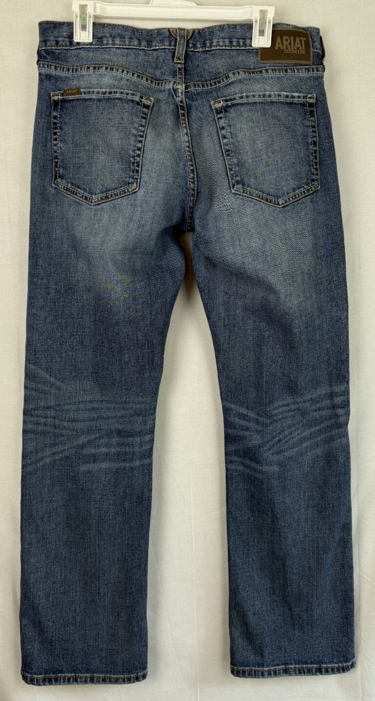 Ariat Mens Blue Jeans Straight Leg Fit Denim M5 34/32 Pants Distressed Cowboy