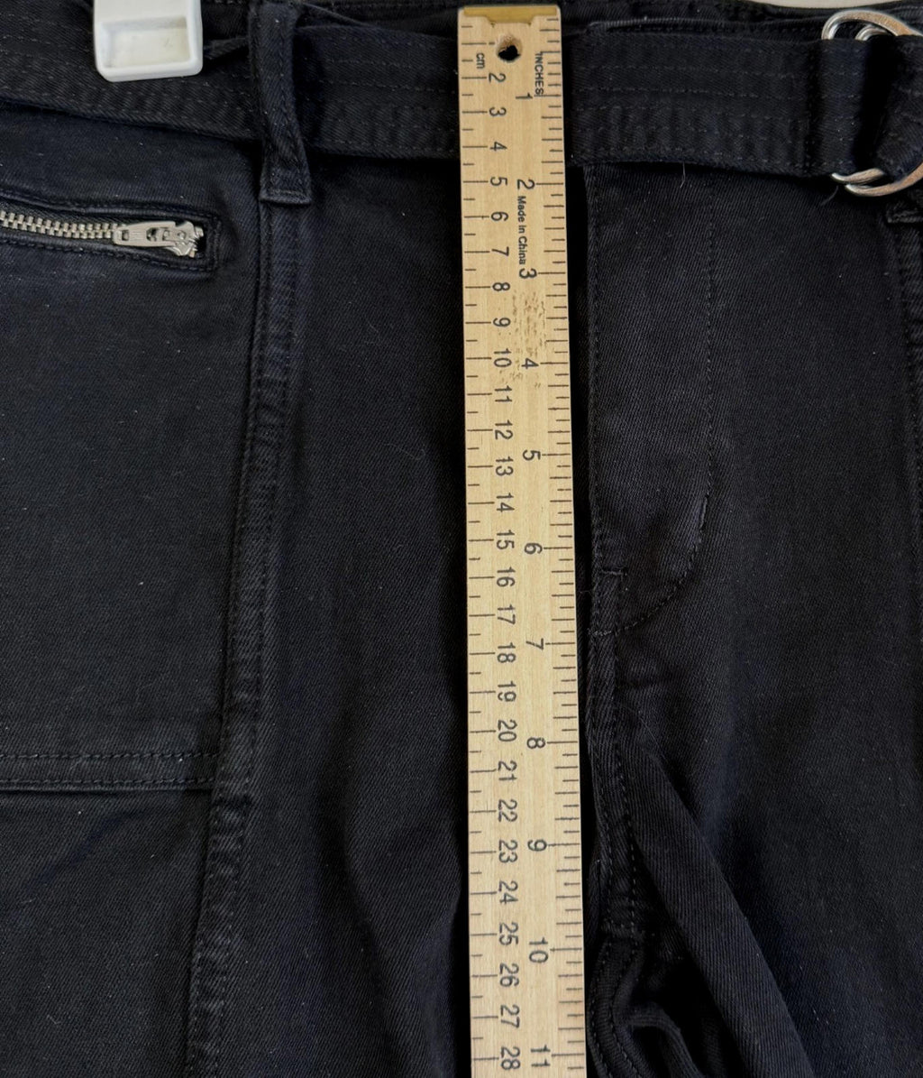 Banana Republic Mid Rise Skinny Jeans Womens Size 30L Black ~zip pockets w/ belt