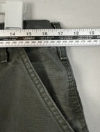 Carhartt Men Flannel Lined Pants 34x30 Loose Fit BN0111-M Green Gray
