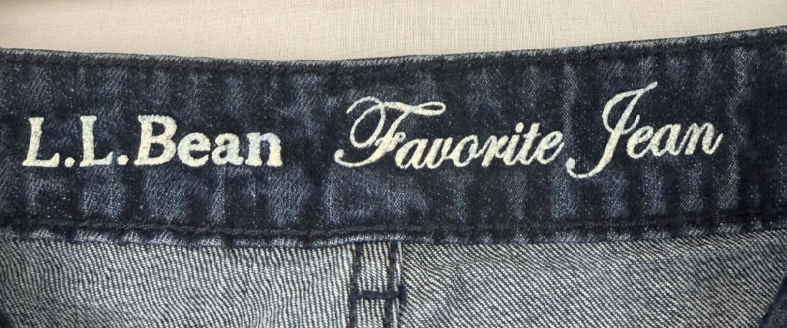 LL Bean Denim Blue Jeans Womens 14 Petite Favorite Fit Curvy Stretch