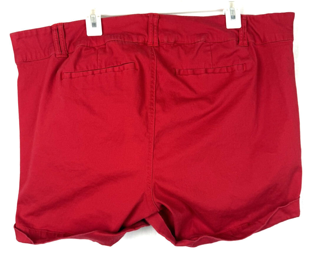 Torrid Womens Plus Size Shorts Sz 24 Red Cuffed