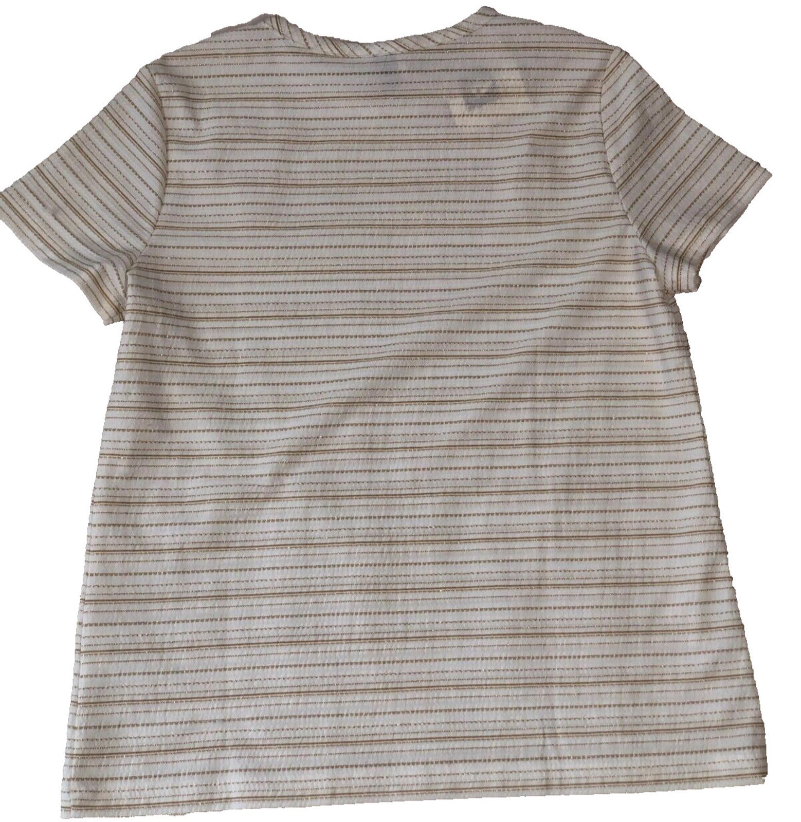 Anne Klein Womens top Size s bright white/gold