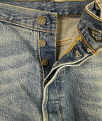 Levis 501 Jeans Mens 36x32 Blue Light Wash Button Fly Straight Leg Denim Faded